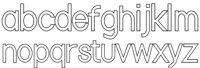 Nordica Classic Light Condensed Outline Font LOWERCASE