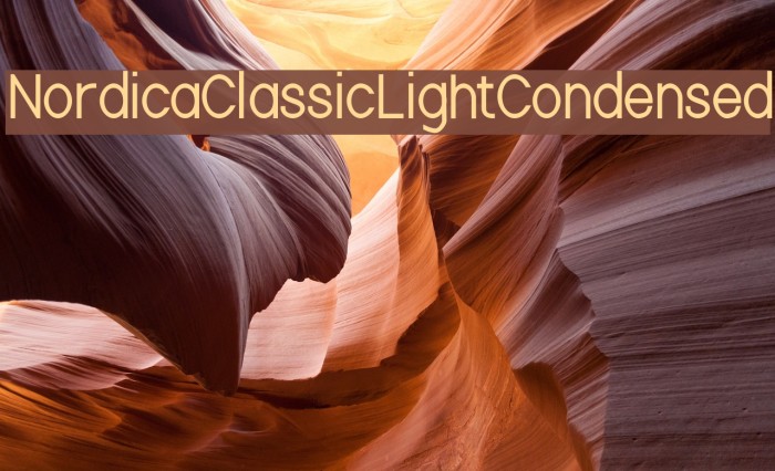 Nordica Classic Light Condensed Font examples