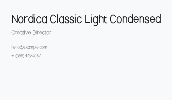 Nordica Classic Light Condensed Business Card