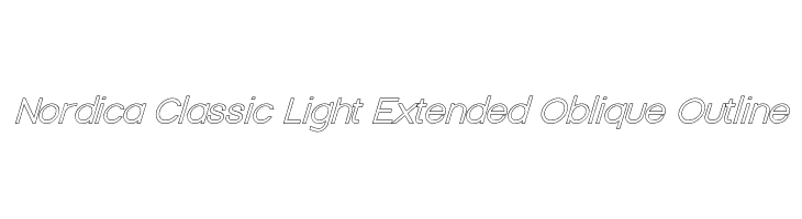 Nordica Classic Light Extended Oblique Outline Font