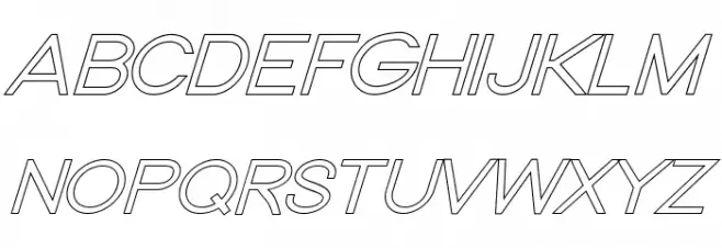 Nordica Classic Light Extended Oblique Outline Fonte MAIÚSCULAS