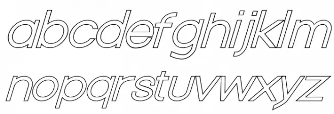 Nordica Classic Light Extended Oblique Outline Caratteri MINUSCOLO