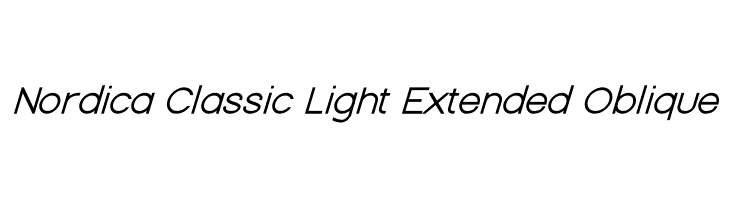 Nordica Classic Light Extended Oblique Font