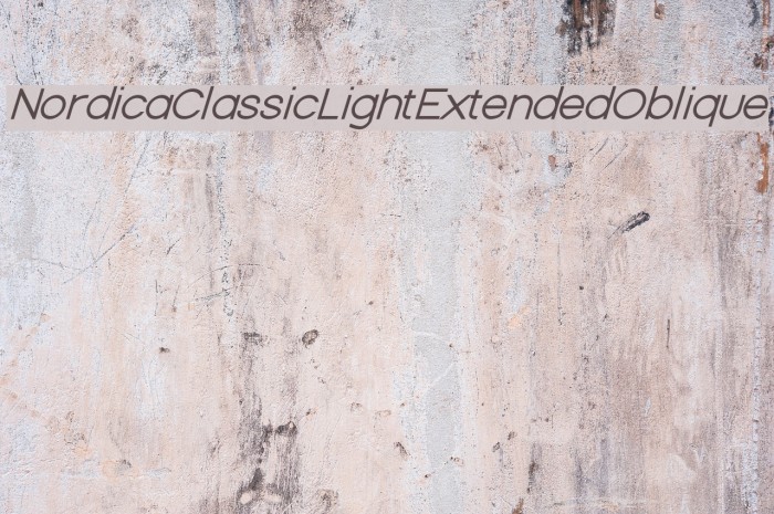 Nordica Classic Light Extended Oblique Font examples