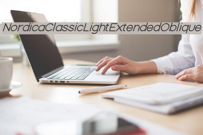 Nordica Classic Light Extended Oblique Font examples