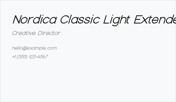 Nordica Classic Light Extended Oblique Business Card