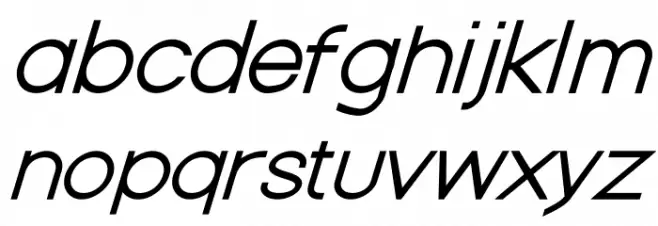 Nordica Classic Light Extended Oblique फ़ॉन्ट लोअरकेस