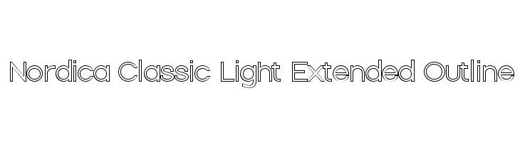 Nordica Classic Light Extended Outline Font