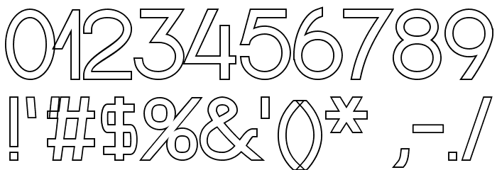 Nordica Classic Light Extended Outline Font OTHER CHARS