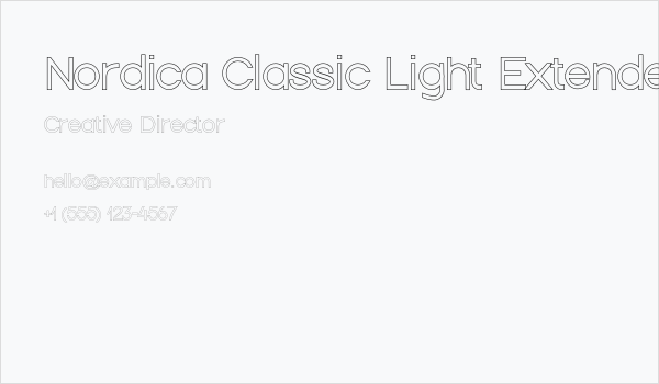 Nordica Classic Light Extended Outline Business Card