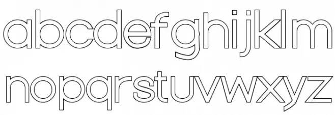 Nordica Classic Light Extended Outline फ़ॉन्ट लोअरकेस