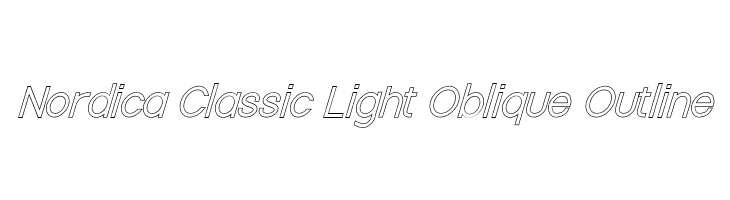 Nordica Classic Light Oblique Outline Font