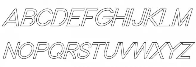 Nordica Classic Light Oblique Outline फ़ॉन्ट अपरकेस