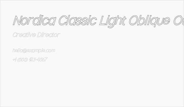 Nordica Classic Light Oblique Outline Business Card