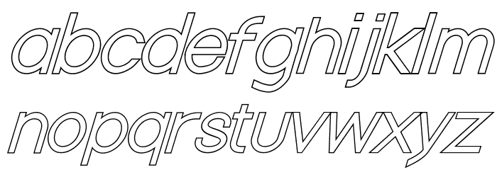Nordica Classic Light Oblique Outline Caratteri MINUSCOLO