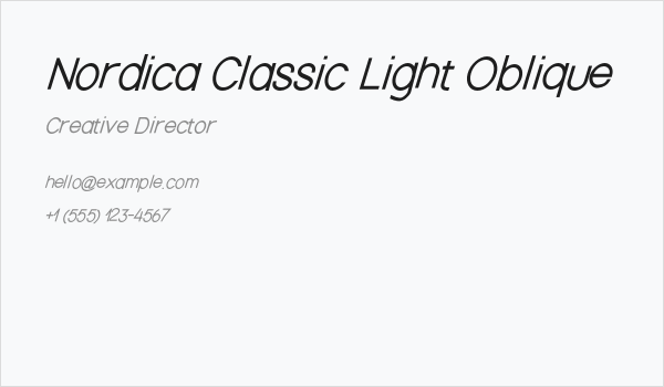Nordica Classic Light Oblique Business Card