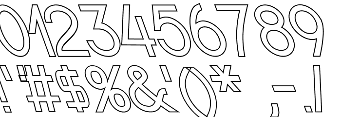 Nordica Classic Light Opposite Oblique Outline Font OTHER CHARS