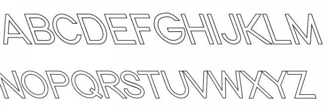 Nordica Classic Light Opposite Oblique Outline फ़ॉन्ट अपरकेस