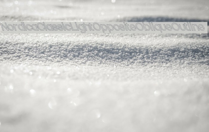 Nordica Classic Light Opposite Oblique Outline Font examples