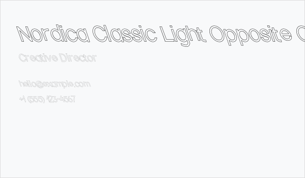 Nordica Classic Light Opposite Oblique Outline Business Card