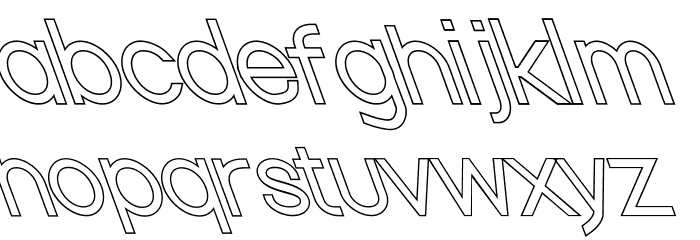 Nordica Classic Light Opposite Oblique Outline Font LOWERCASE
