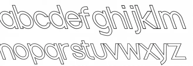 Nordica Classic Light Opposite Oblique Outline Шрифта строчной
