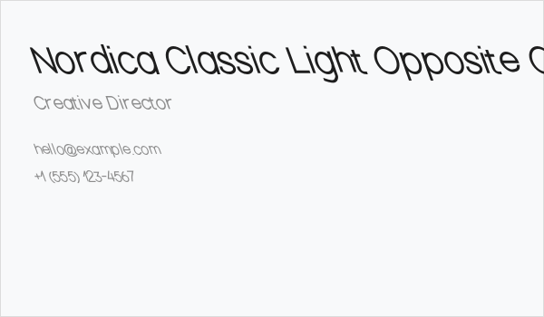 Nordica Classic Light Opposite Oblique Business Card