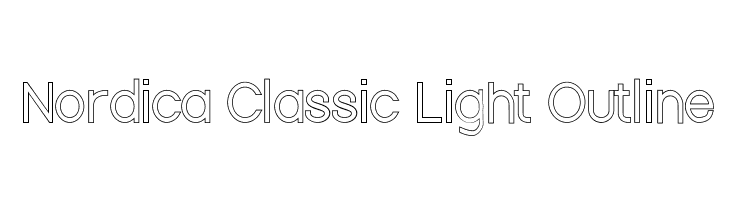 Nordica Classic Light Outline Font