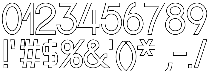 Nordica Classic Light Outline Font OTHER CHARS