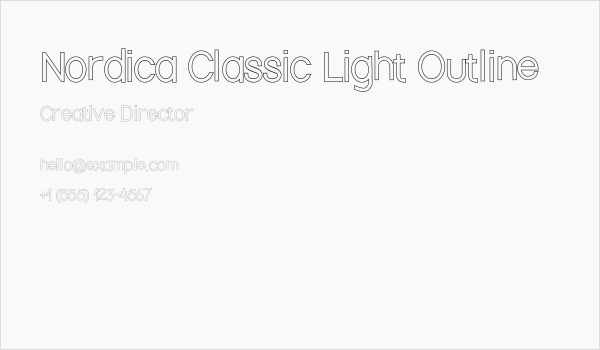 Nordica Classic Light Outline Business Card