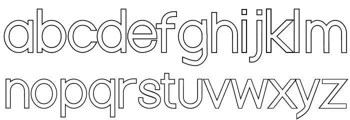 Nordica Classic Light Outline Font LOWERCASE