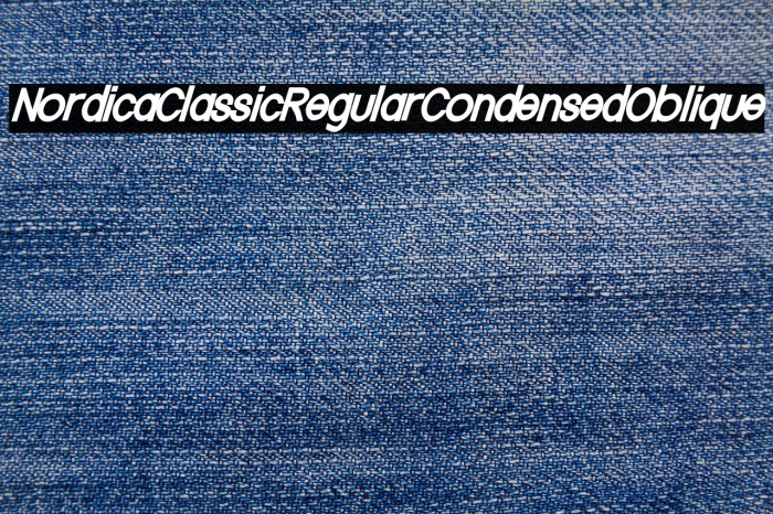 Nordica Classic Regular Condensed Oblique Font examples