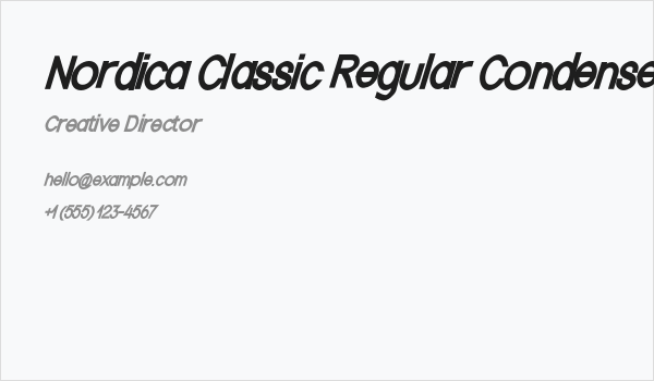 Nordica Classic Regular Condensed Oblique Business Card