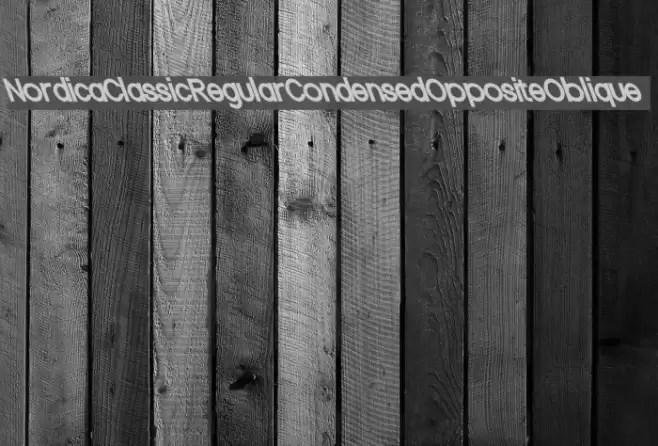 Nordica Classic Regular Condensed Opposite Oblique Font examples