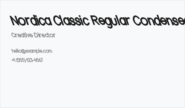 Nordica Classic Regular Condensed Opposite Oblique Business Card