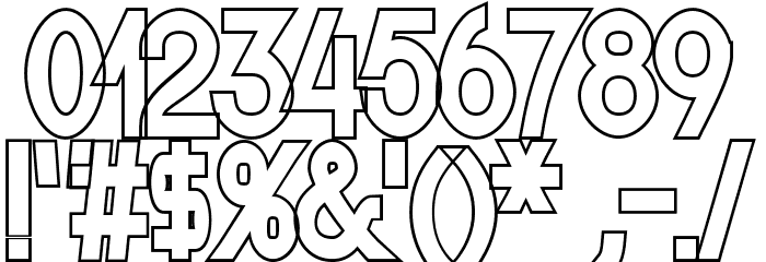 Nordica Classic Regular Condensed Outline Font OTHER CHARS