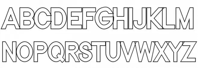 Nordica Classic Regular Condensed Outline Caratteri MAIUSCOLE
