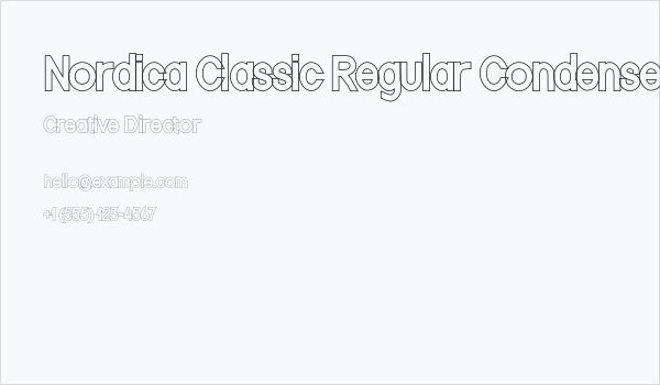 Nordica Classic Regular Condensed Outline Business Card