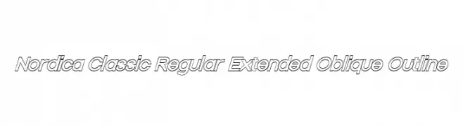 Nordica Classic Regular Extended Oblique Outline  नि: शुल्क फ़ॉन्ट्स डाउनलोड