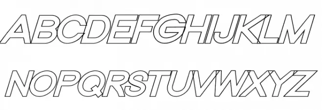 Nordica Classic Regular Extended Oblique Outline 字体 大写