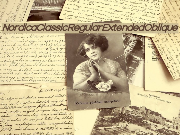Nordica Classic Regular Extended Oblique Font examples