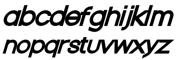 Nordica Classic Regular Extended Oblique Font LOWERCASE