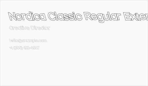 Nordica Classic Regular Extended Opposite Oblique Outline Business Card