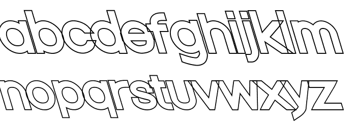 Nordica Classic Regular Extended Opposite Oblique Outline Font LOWERCASE