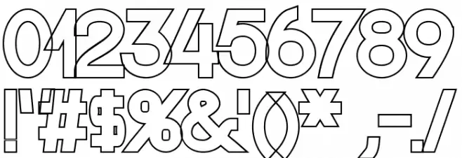 Nordica Classic Regular Extended Outline Font OTHER CHARS