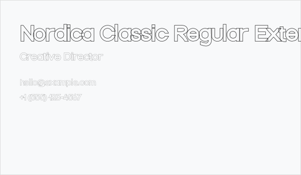 Nordica Classic Regular Extended Outline Business Card