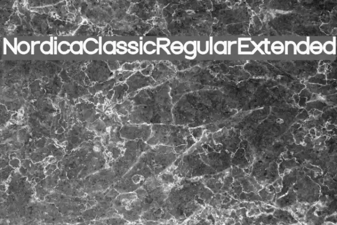 Nordica Classic Regular Extended Font examples