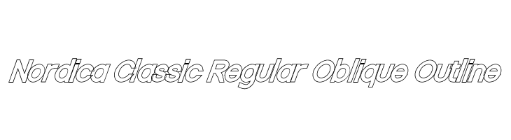 Nordica Classic Regular Oblique Outline Font