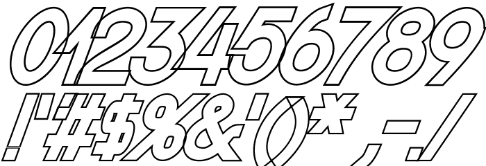 Nordica Classic Regular Oblique Outline Font OTHER CHARS
