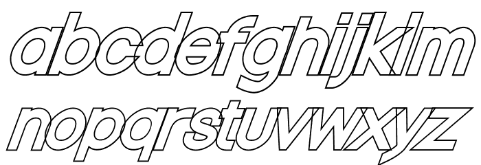 Nordica Classic Regular Oblique Outline Font LOWERCASE